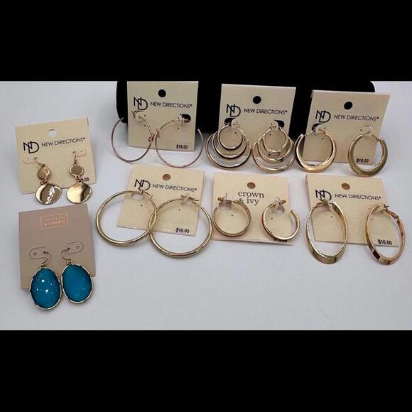 **8 Pair** Fashion Goldtone Earrings NWT - Picture 3 of 3